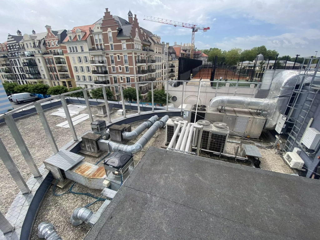 Vue sur les toits avec grillage anti pigeon