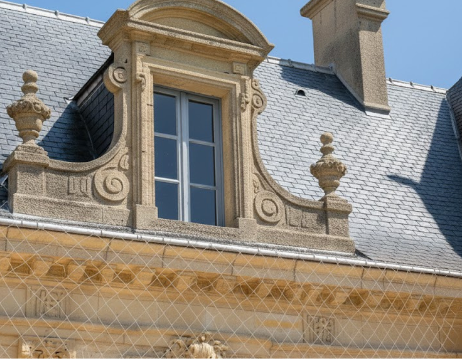 chateau de vin avec filet anti pigeon pose